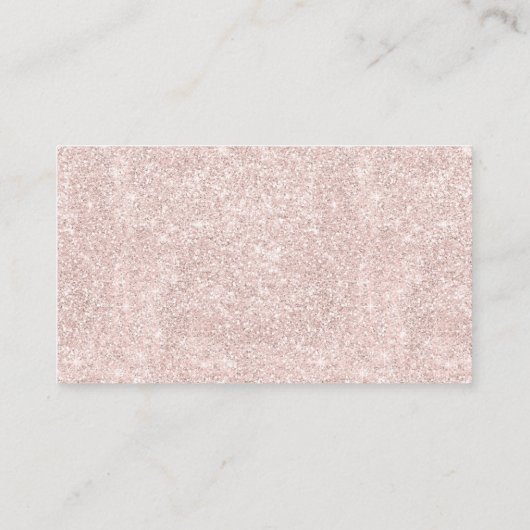 Pink Blush Faux Glitter Sparkle Visitekaartje (Achterkant)