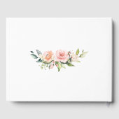 Pink Blush Floral Antlers Monogram Weddenschap Gastenboek (Achterkant)