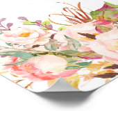 Pink Blush Floral Antlers Welkomstbord Poster (Hoek)