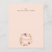Pink Blush Floral budgetteren Opslaan Datum roze Flyer (Achterkant)