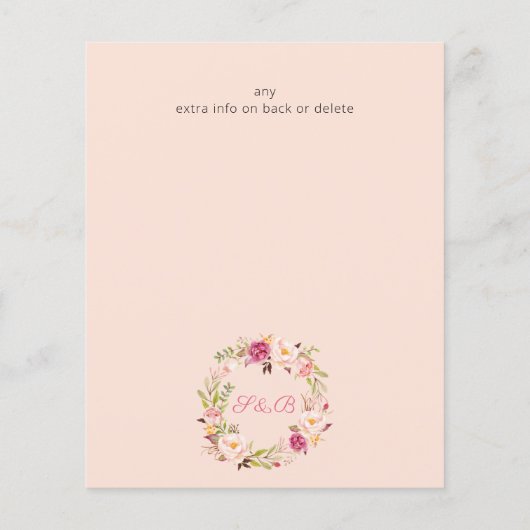 Pink Blush Floral budgetteren Opslaan Datum roze Flyer (Achterkant)