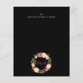Pink Blush Floral budgetteren Opslaan Datum - zwar Flyer (Achterkant)