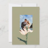 Pink blush floral Circle RSVP Card Kaart (Achterkant)