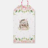 Pink Blush Floral Cute Hedgel Bedankt voor je plez Cadeaulabel (Achterkant)