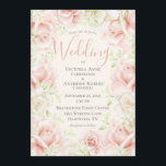 Pink Blush Floral Elegant Romantic Wedding Kaart<br><div class="desc">Elegance op zijn best. Voeg roze bloemen toe,  een kleine romance en deze trouwuitnodigingen zijn perfect voor je perfecte dag. Al je gasten zullen ontzag hebben als ze zo'n mooie uitnodiging krijgen. Een voorspel voor de perfecte bruiloft die ze zullen bijwonen.</div>