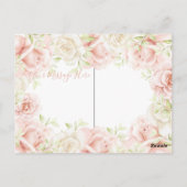 Pink Blush Floral Elegant Wedding Dank je Briefkaart (Achterkant)