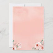 Pink Blush Floral First Birthday Gril Kaart (Achterkant)
