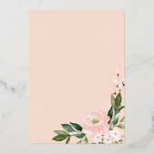 Pink Blush Floral Geometric Wedding Folie Uitnodiging (Achterkant)