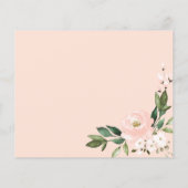 Pink Blush Floral Geometric Wedding RSVP Kaart (Achterkant)