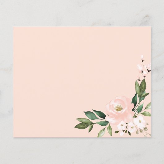Pink Blush Floral Geometric Wedding RSVP Kaart (Achterkant)