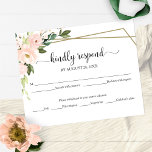 Pink Blush Floral Geometric Wedding RSVP Kaart<br><div class="desc">Pink Blush Floral Geometric Wedding RSVP Kaart</div>