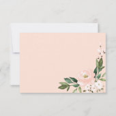 Pink Blush Floral Geometric Wedding RSVP Kaart (Achterkant)