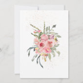 Pink Blush Floral Gold Lijst Christelijk bruiloft Kaart (Achterkant)