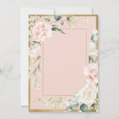 Pink Blush Floral Gold Waterverf Romantic Wedding Kaart (Achterkant)