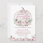 Pink Blush Floral Little Pumpkin Baby shower Kaart (Voorkant)