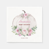 Pink Blush Floral Little Pumpkin Baby shower Servet (Voorkant)