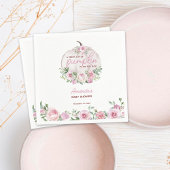 Pink Blush Floral Little Pumpkin Baby shower Servet