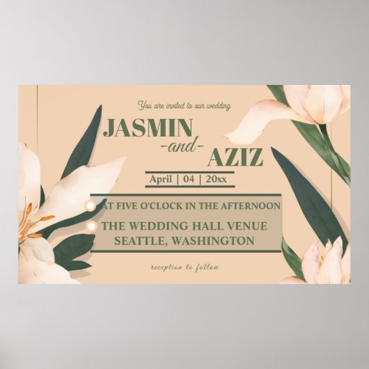 Pink blush floral  poster (Voorkant)