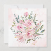 Pink Blush Floral Rustic Lijst Christelijk huwelij Kaart (Achterkant)