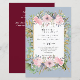 Pink Blush Floral Sage Greenery Wedding