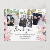 Pink Blush Floral Sage Greenery Wedding Briefkaart (Voorkant)