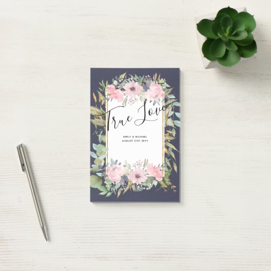 Pink Blush Floral Sage Greenery Wedding Post-it® Notes (Kantoor)