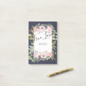 Pink Blush Floral Sage Greenery Wedding Post-it® Notes (Op bureau)