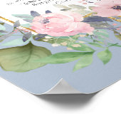 Pink Blush Floral Sage Greenery Wedding Poster (Hoek)