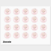 Pink blush floral wreath First Communion Ronde Sticker (Vel)