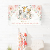 Pink Blush Flower Oerwoud Safari Baby Meisje Welko Spandoek (Insitu)