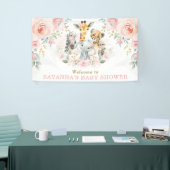 Pink Blush Flower Oerwoud Safari Baby Meisje Welko Spandoek (Beurs)