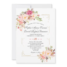 Pink Blush Flowers Gold Glitter Lijst Weddenschap