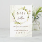 Pink Blush Flowers Greenery Christelijk Wedding Kaart (Staand voorkant)