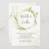 Pink Blush Flowers Greenery Christelijk Wedding Kaart (Voorkant / Achterkant)