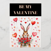 PINK BLUSH FOIL VALENTINE'S CARD EDITABLE FOLIE FEESTDAGENKAART (Voorkant)