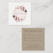 PINK BLUSH FOLIAGE INITIAAL WREATH GIFT CERTIFICAA VIERKANTE VISITEKAARTJE (Voorkant / Achterkant)