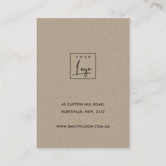 PINK BLUSH FOLIAGE MONOGRAM EARRING DISPLAY LOGO VISITEKAARTJE (Achterkant)