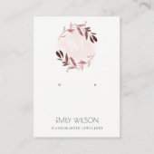 PINK BLUSH FOLIAGE MONOGRAM EARRING DISPLAY LOGO VISITEKAARTJE (Voorkant)
