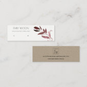 PINK BLUSH FOLIAGE WATERVERF EARRING DISPLAY LOGO MINI VISITEKAARTJE (Voorkant / Achterkant)