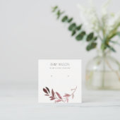 PINK BLUSH FOLIAGE WATERVERF EARRING DISPLAY LOGO VIERKANTE VISITEKAARTJE (Staand voorkant)