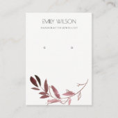 PINK BLUSH FOLIAGE WATERVERF EARRING DISPLAY LOGO VISITEKAARTJE (Voorkant)