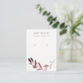 PINK BLUSH FOLIAGE WATERVERF EARRING DISPLAY LOGO VISITEKAARTJE (Staand voorkant)