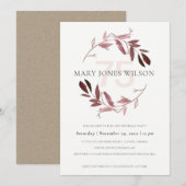 PINK BLUSH FOLIAGE WREATH ANY LEEF 75 BIRTHDAY KAA BEDANKKAART (Voorkant / Achterkant)