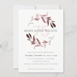 PINK BLUSH FOLIAGE WREATH ANY LEEF 75 BIRTHDAY KAA BEDANKKAART