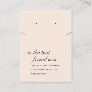 PINK BLUSH FRIEND GIFT KETTING EARRING CARD PLAATSKAARTJE