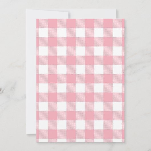 Pink Blush Fruits Veggies Gingham Baby shower Kaart (Achterkant)