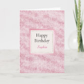 Pink Blush Glitter Birthday Kaart (Voorkant)
