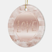 Pink Blush Glitzy Glitter Sparkle Love Keramisch Ornament (Links)