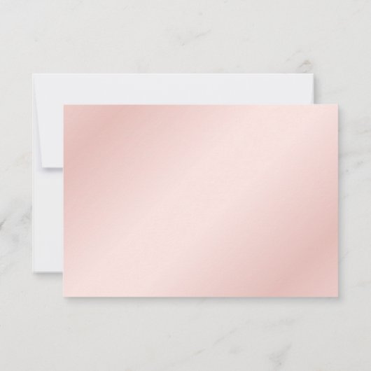 Pink Blush Gold Meal Choices Elegant Wedding RSVP Kaartje (Achterkant)