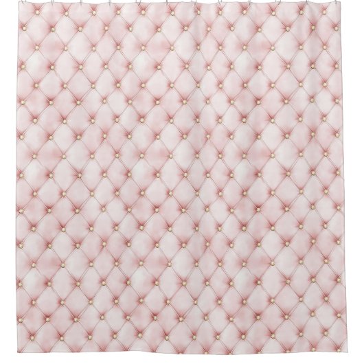 Pink Blush Gold Tufts Douchegordijn (Voorkant)